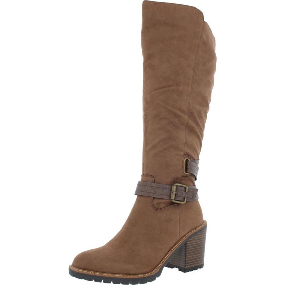 Sun + Stone Womens Viviaan Brown Pull On Lug Sole Knee-High Boots Shoes NWT
